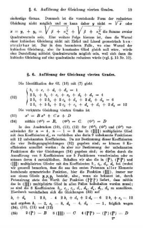 §. 6. Auflösung der Gleichung vierten Grades.