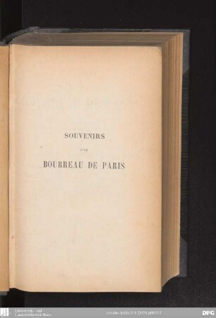 Souvenirs d'un bourreau de Paris