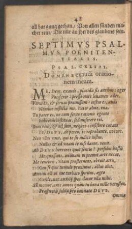 Septimus Psalmus Poenitentialis.