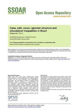 Cana, café, cacau: agrarian structure and educational inequalities in Brazil