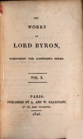 The works of Lord Byron : comprising the suppressed poems, 10