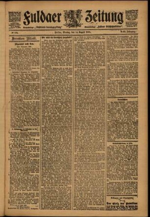 Zweite Ausgabe vom Montag, den 14. August 1905.