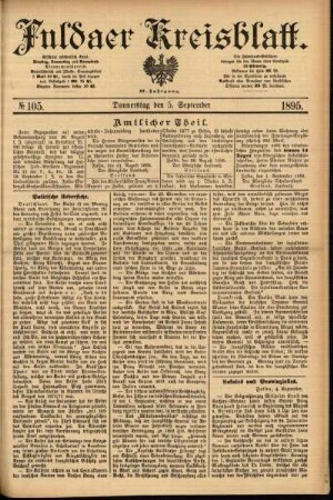 Ausgabe vom Donnerstag, den 05. September 1895.