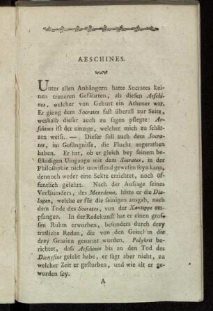 Aeschines. - Demokritus.
