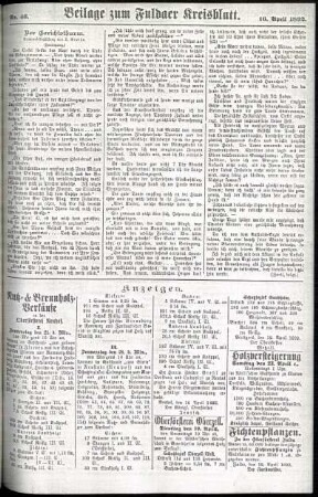 Zweite Ausgabe vom Samstag, den 16. April 1892.