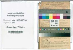 Entnazifizierung Wilhelm Quaedvlieg , geb. 16.01.1895 (Lehrer)