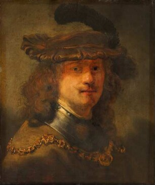 Rembrandt mit Samtbarett und eiserner Halsberge