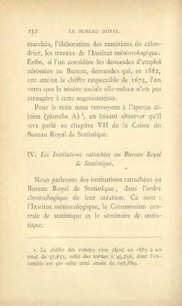 IV. Les Institutions rattachées au Bureau Royal de Statistique