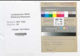 Entnazifizierung Kornelius Langen , geb. 24.03.1906 (Schlosser)