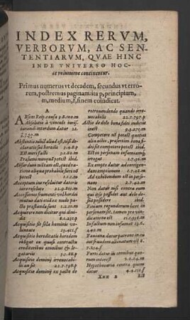 Index rerum, verborum, ac sententiarum