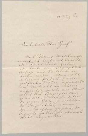 Richard Wagner (1813-1883) Autographen: Brief von Richard Wagner an Paul von Hatzfeld - BSB Autogr.Cim. Wagner, Richard.79
