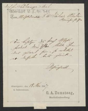 Brief an Friedrich Wilhelm Jähns : 18.11.1867