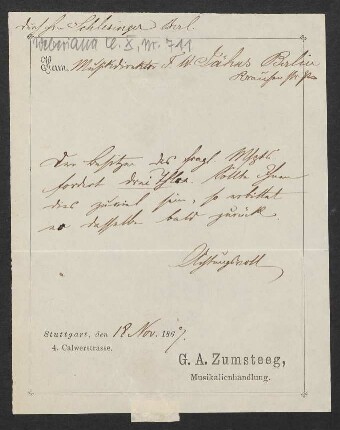 Brief an Friedrich Wilhelm Jähns : 18.11.1867