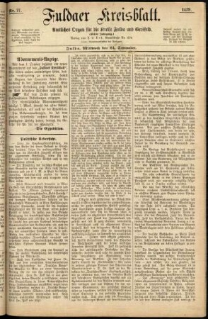 Ausgabe vom Mittwoch, den 24. September 1879.