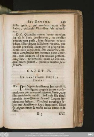 Caput IV. De Sanctione Cultus Divini.