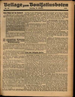 Zweite Ausgabe vom Sonntag, den 15. Oktober 1933.