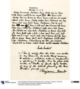 "Der erste Brief von einem Eingeborenen auf N.-Lauenburg."