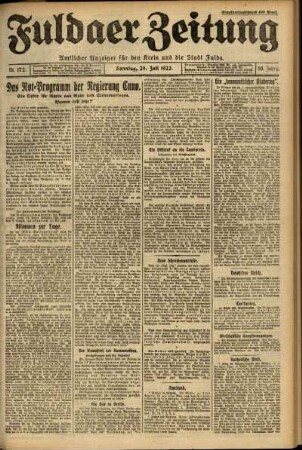 Erste Ausgabe vom Sonntag, den 29. Juli 1923.