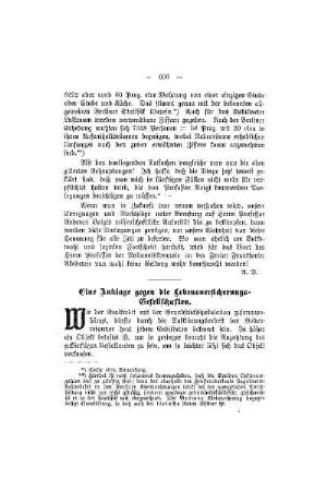 Eine Anklage gegen die Lebensversicherung-Gesellschaften