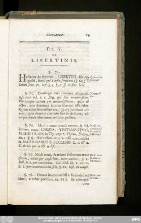 Tit. V. De Libertinis.