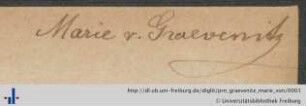 [Provenienz]: Graevenitz, Marie von
