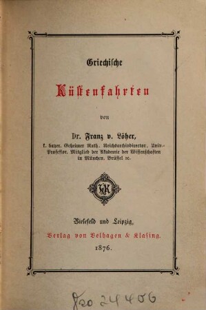 Griechische Küstenfahrten