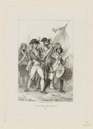 La patrie en danger, 1792, Blatt 7 der Folge "Militärkostüme vor und während der Revolution"
