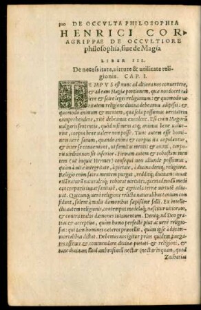 Henrici Cor. Agrippae De Occultiore philosophia, sive de Magia, Liber III.