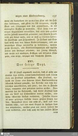 XXV. Der selige Vogt