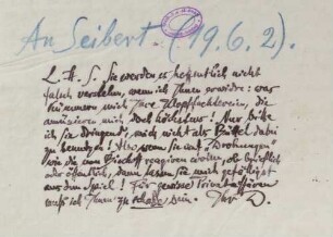 Brief an Willy Seibert