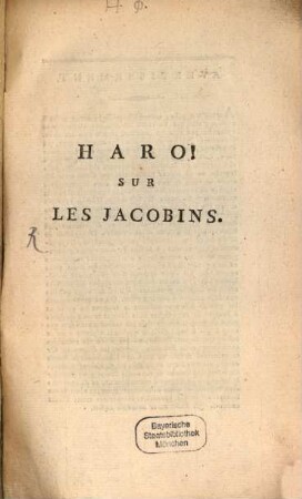 Haro sur les Jacobins