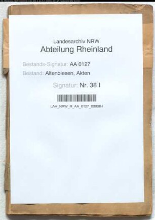 Rechnungen über Empfang und Verausgabung der jährlichen Intraden der Kommende Siersdorf, Vol. I