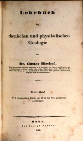 Lehrbuch der chemischen und physikalischen Geologie, 1