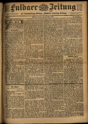 Erste Ausgabe vom Freitag, den 24. März 1899.