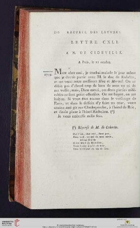 (Lettre CXLI - CL)