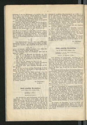 Sechste ordentliche Versammlung am 18. April 1885