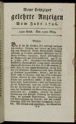 25tes Stück. Den 25ten März.