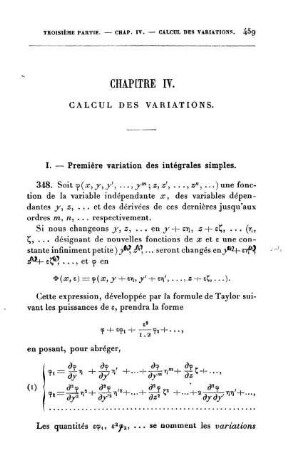 Chapitre IV. Calcul des variations.