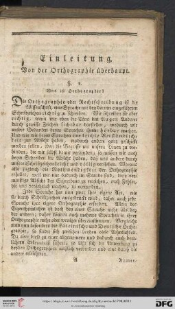 Einleitung: Von der Orthographie ueberhaupt.