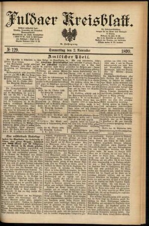 Erste Ausgabe vom Donnerstag, den 02. November 1899.