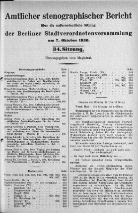 Sitzung 34, 7. Oktober 1930