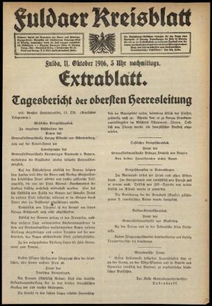 Ausgabe vom Mittwoch, den 11. Oktober 1916.