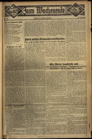 Zweite Ausgabe vom Sonntag, den 30. Dezember 1934.