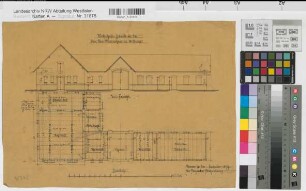 Hiltrup (Münster) Herz Jesu Missionshaus Wirtschaftsgebäude Grundriß, Ansicht 1897 32 x 45 1 : 100 Zeichnung Franz Wucherpfennig, Architekt Nachlaß Wucherpfennig