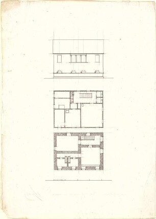 Speeth, Peter; Reichenbach; Schulhaus - Grundrisse, Ansicht