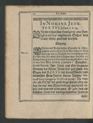 Textus Johan. I. v. 14.