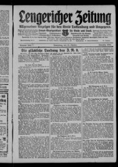 Lengericher Zeitung : allgemeiner Anzeiger für den Kreis Tecklenburg und Umgegend : Amtsblatt für die Aemter Lengerich und Lienen in Westfalen : Haupt-Anzeigenblatt für Stadt und Land : Organ des Landratsamtes und Amtsgericht in Tecklenburg : unabhängige Tageszeitung für die Orte Lengerich, Hohne, Tecklenburg, Ladbergen, Lienen, Kattenvenne, Natrup-Hagen, Brochterbeck, Westerkappeln, Leeden und Ledde