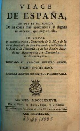Viage De España, O Cartas, En Que Se Da Noticia De las cosas mas apreciables, Y Dignas De Saberse Que Hay En Ella, 11