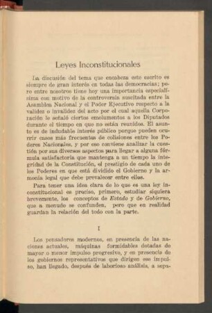 Leyes inconstitucionales