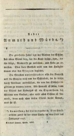 Ueber Anmuth und Würde
